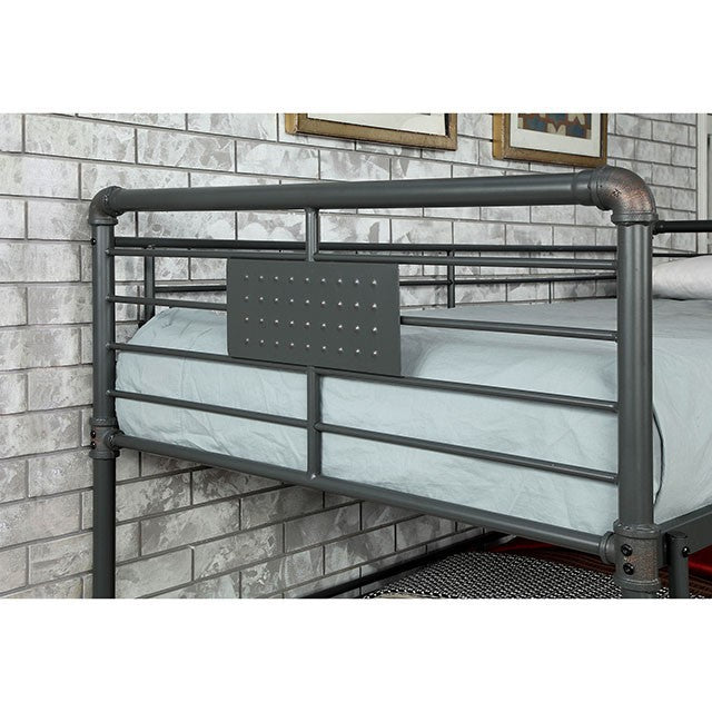 Olga III Sand Black Twin/Full/Queen Bunk Bed - Marjories Furniture (Las Vegas, NV)