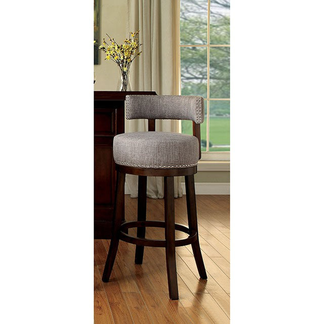 LYNSEY Dark Oak/Light Gray 29" Bar Stool - Marjories Furniture (Las Vegas, NV)
