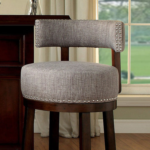 LYNSEY Dark Oak/Light Gray 24" Bar Stool - Marjories Furniture (Las Vegas, NV)