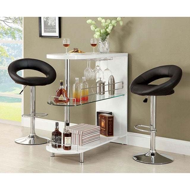Numbi White/Chrome Mini Server - Marjories Furniture (Las Vegas, NV)