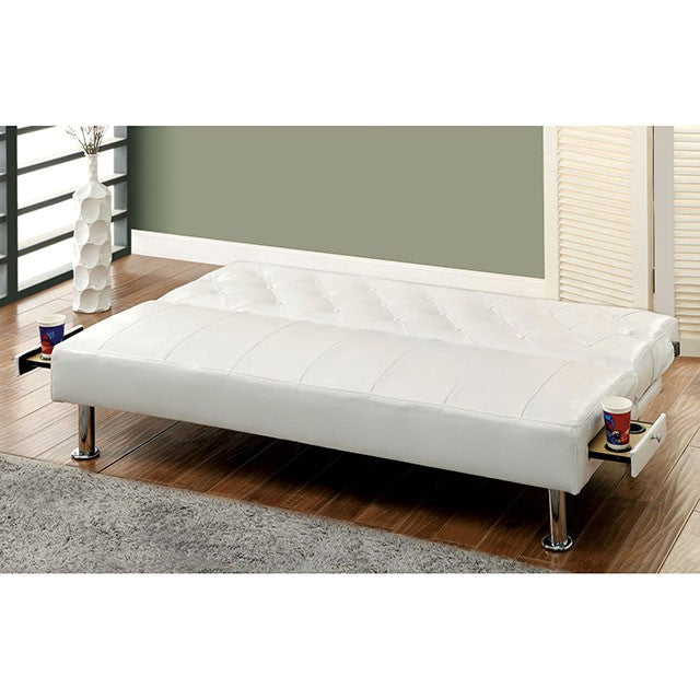 Farel Futon Sofa Red & White - Marjories Furniture (Las Vegas, NV)