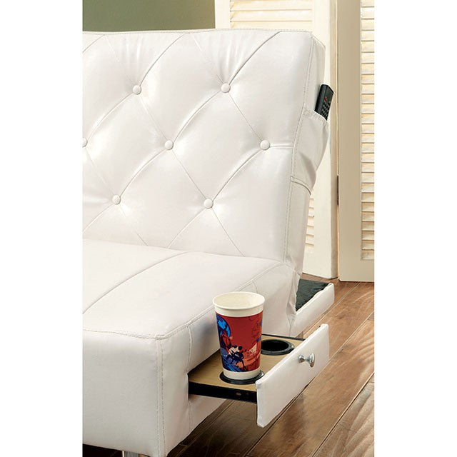 Farel Futon Sofa Red & White - Marjories Furniture (Las Vegas, NV)