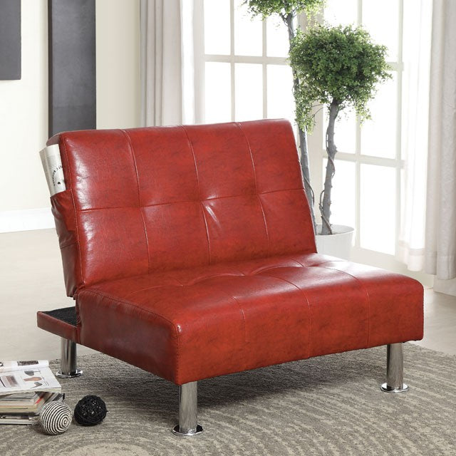 Bulle Chair Grey & Red - Marjories Furniture (Las Vegas, NV)