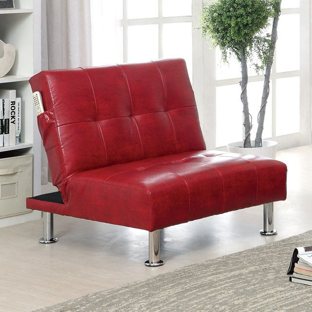 Bulle Chair Grey & Red - Marjories Furniture (Las Vegas, NV)