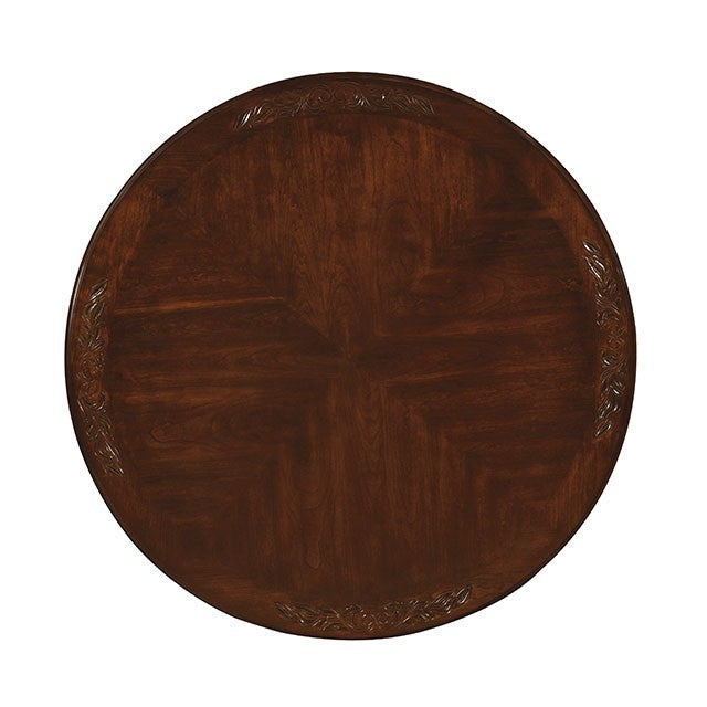 Elana Brown Cherry Round Dining Table - Marjories Furniture (Las Vegas, NV)