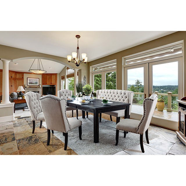 Sania 7 Pc Dining Table Set Solid Wood - Marjories Furniture (Las Vegas, NV)