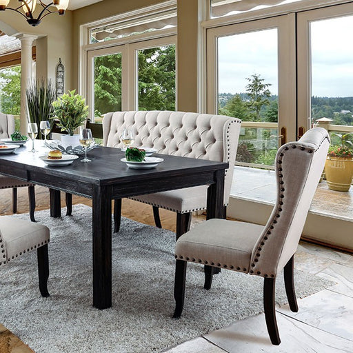 Sania 7 Pc Dining Table Set Beige - Marjories Furniture (Las Vegas, NV)