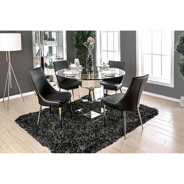 Izzy 5 Pc Dining Table Set (Black Chairs) - Marjories Furniture (Las Vegas, NV)