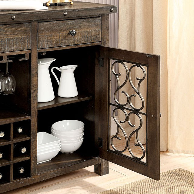 PAULINA Rustic Walnut Dining Table - Marjories Furniture (Las Vegas, NV)