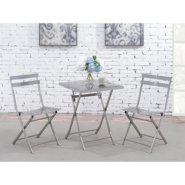 Lilah Stainless Folding Table - Marjories Furniture (Las Vegas, NV)