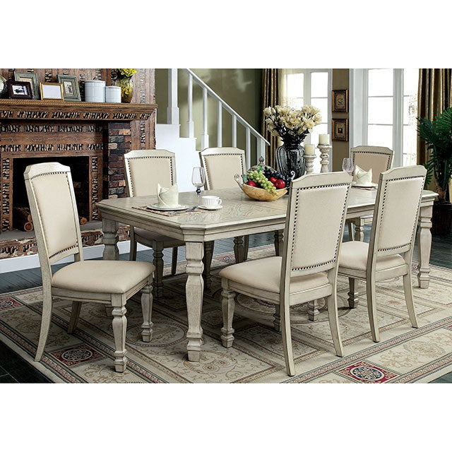 HOLCROFT Antique White/Ivory Dining Table - Marjories Furniture (Las Vegas, NV)