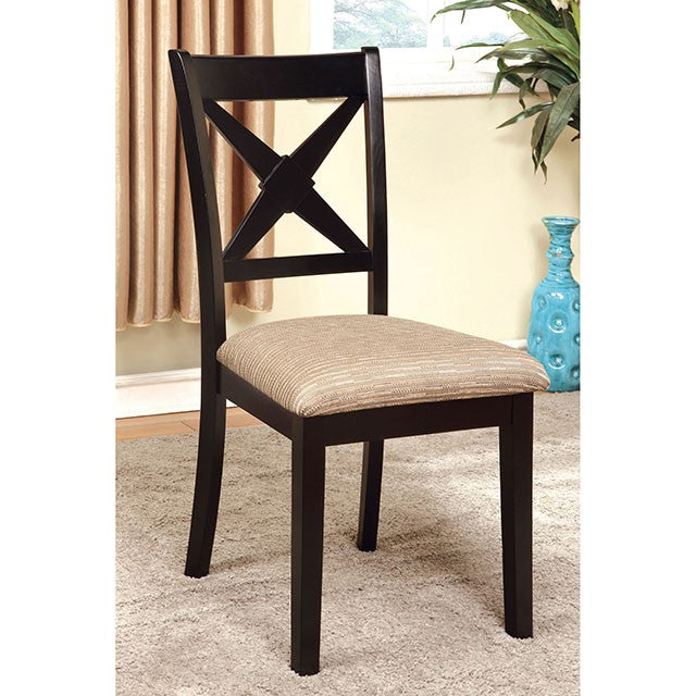 Liberta Dark Oak/Black Dining Table - Marjories Furniture (Las Vegas, NV)