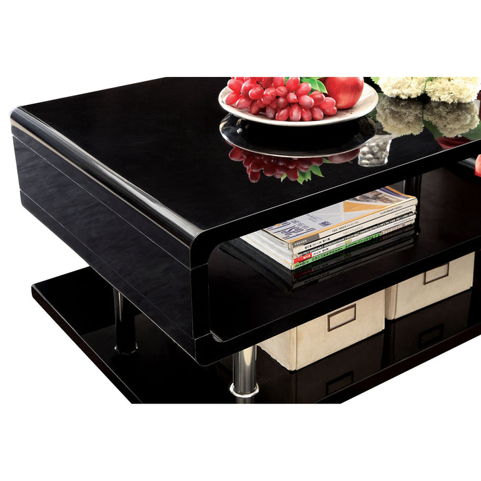 Ninove Black/Chrome End Table - Marjories Furniture (Las Vegas, NV)
