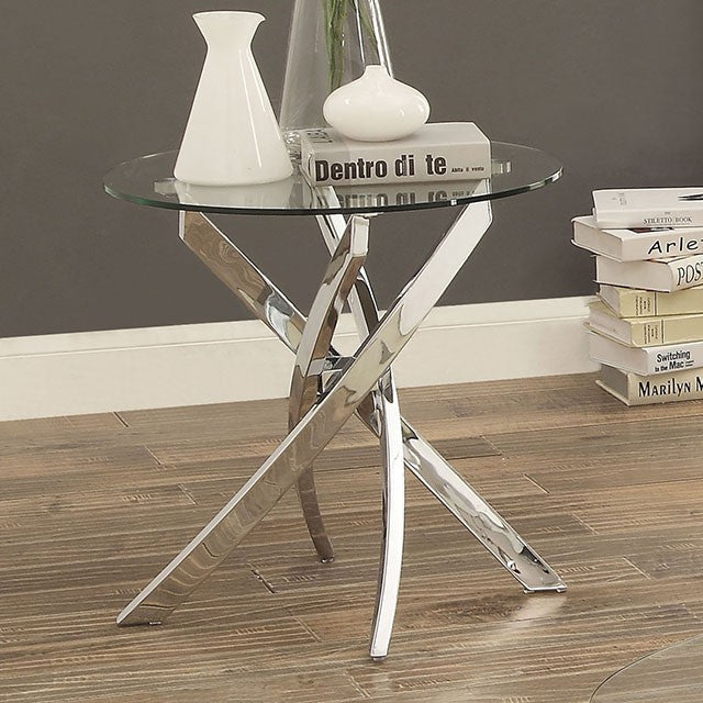 LAILA Chrome End Table - Marjories Furniture (Las Vegas, NV)