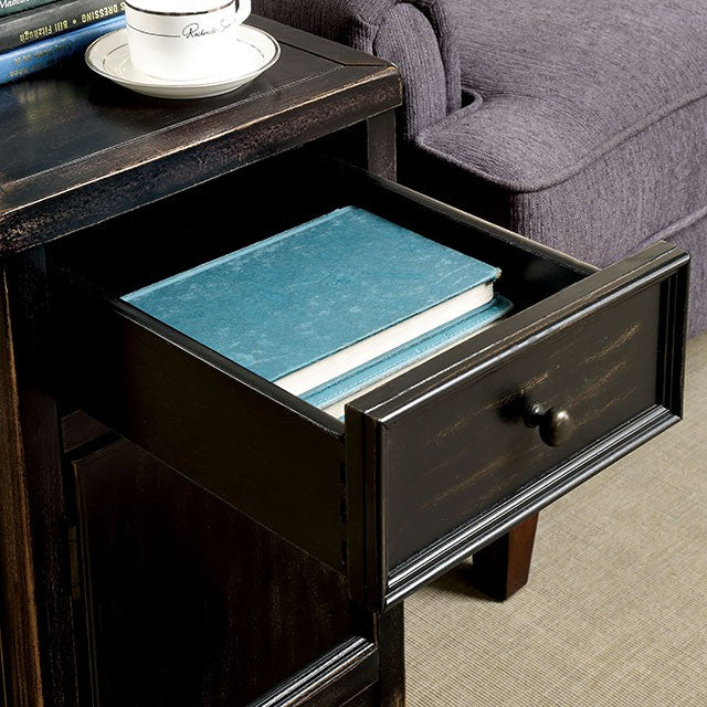 MEADOW Antique Black Side Table - Marjories Furniture (Las Vegas, NV)