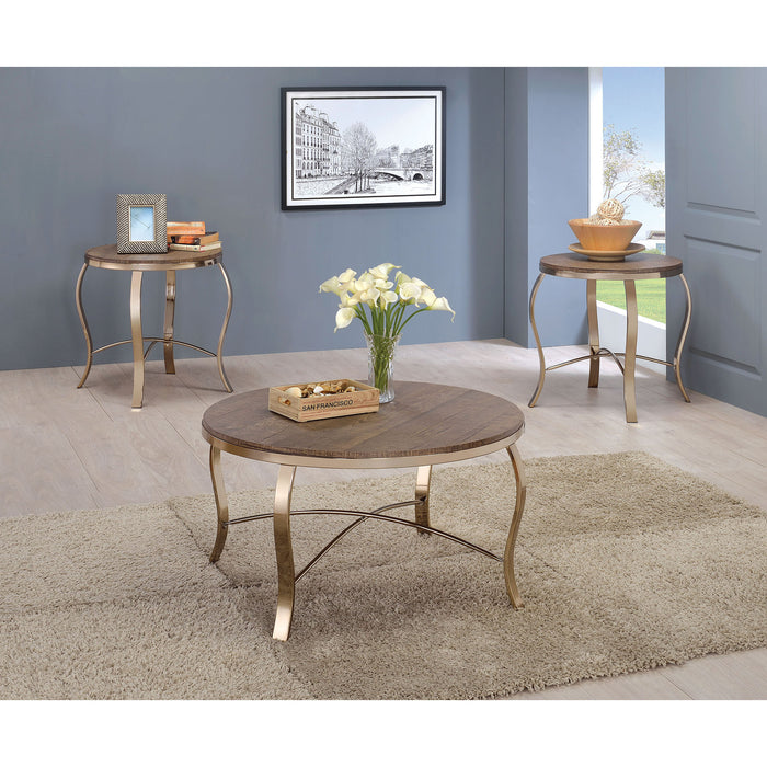Wicklow 3 Pc. Table Set, Champagne - Marjories Furniture (Las Vegas, NV)