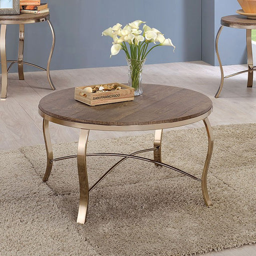Wicklow 3 Pc. Table Set, Champagne - Marjories Furniture (Las Vegas, NV)