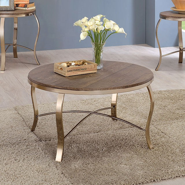 Wicklow 3 Pc. Table Set, Champagne - Marjories Furniture (Las Vegas, NV)