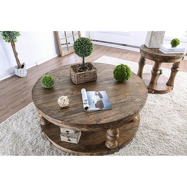 Mika Antique Oak End Table - Marjories Furniture (Las Vegas, NV)