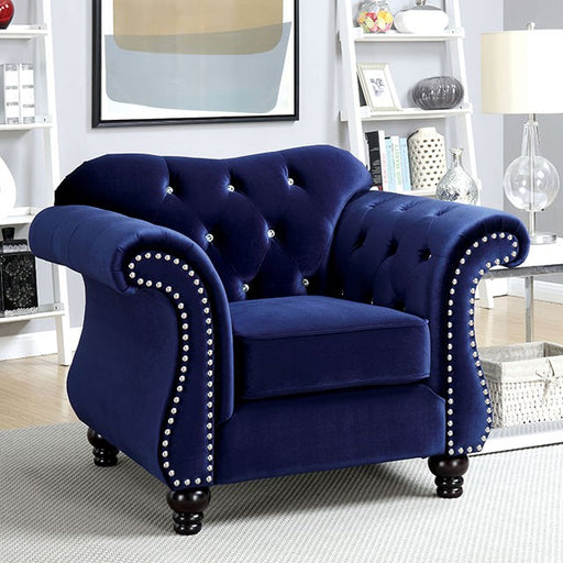 Jolanda Chair Blue & Grey - Marjories Furniture (Las Vegas, NV)
