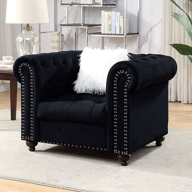 Giacomo Chair Black & Blue - Marjories Furniture (Las Vegas, NV)