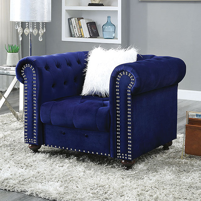 Giacomo Chair Black & Blue - Marjories Furniture (Las Vegas, NV)