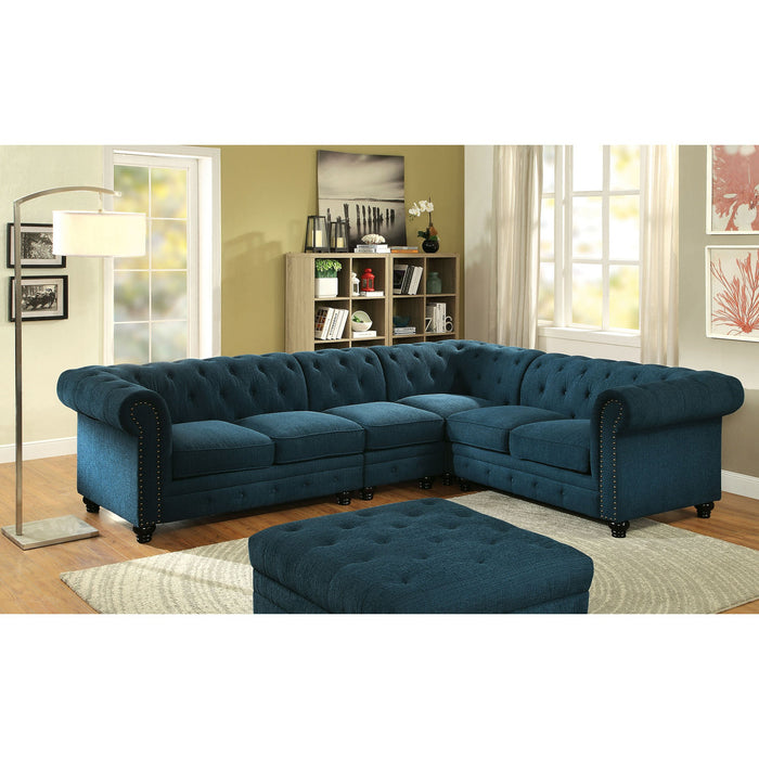 Stanford Armless Chair Teal - Marjories Furniture (Las Vegas, NV)