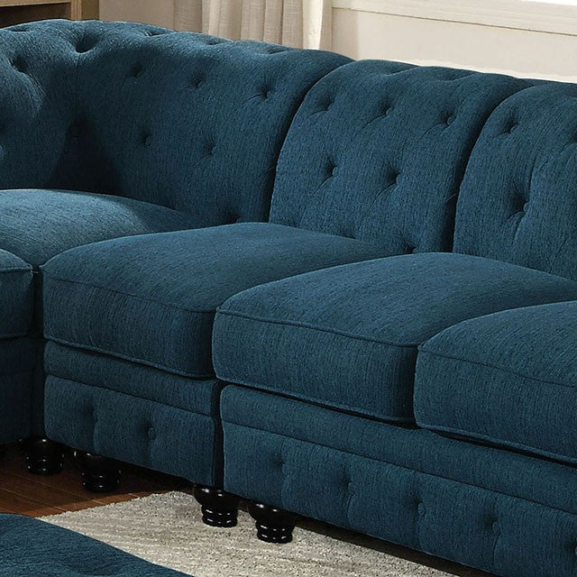 Stanford Armless Chair Teal - Marjories Furniture (Las Vegas, NV)