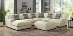 Kaylee U-Sectional w/ Left Chaise + Ottoman Beige - Marjories Furniture (Las Vegas, NV)