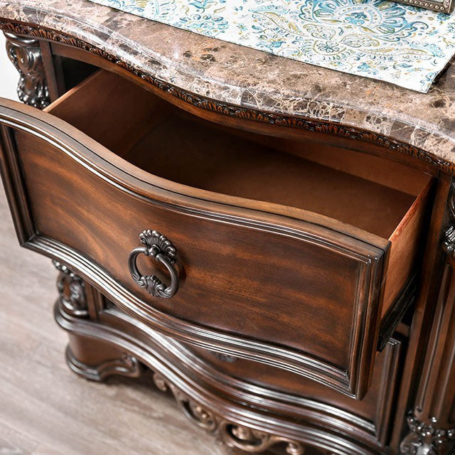 Menodora Brown Cherry Night Stand - Marjories Furniture (Las Vegas, NV)