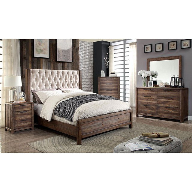 Hutchinson Rustic Natural Tone/Beige Cal.King Bed - Marjories Furniture (Las Vegas, NV)