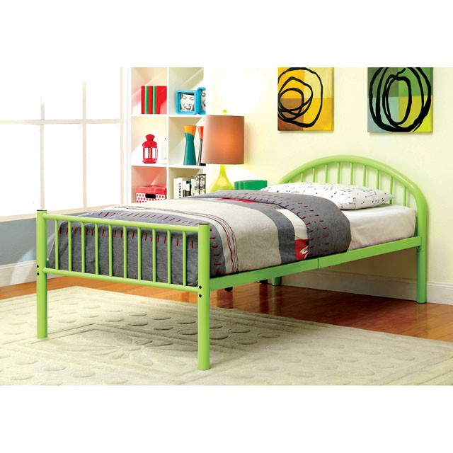 Rainbow Full Bed Black, White, Silver, Black, & Green - Marjories Furniture (Las Vegas, NV)