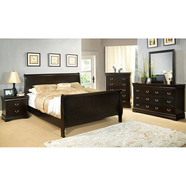 Louis Philippe Full Bed Expresso & White - Marjories Furniture (Las Vegas, NV)
