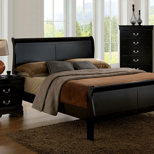 Louis Philippe Bed Black, White, & Cherry - Marjories Furniture (Las Vegas, NV)