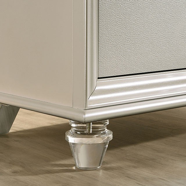 Maddie Bed White & Silver - Marjories Furniture (Las Vegas, NV)