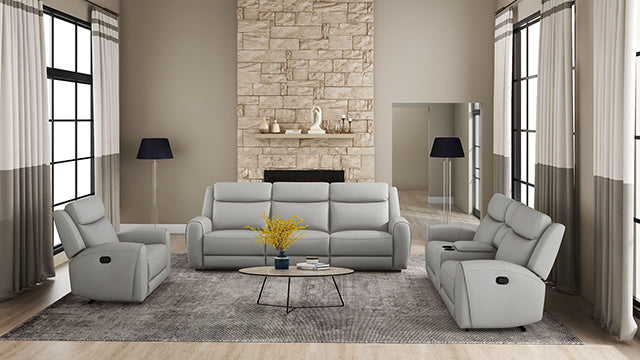 Jacobus Manual Recliner Loveseat w/ Console - Marjories Furniture (Las Vegas, NV)
