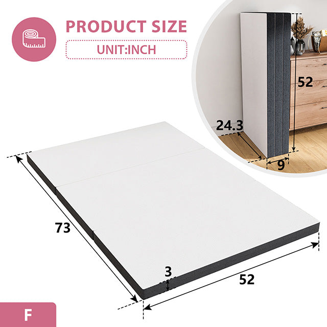 Hollyhock 3" Full Tri-Fold Memory Foam Topper - Marjories Furniture (Las Vegas, NV)