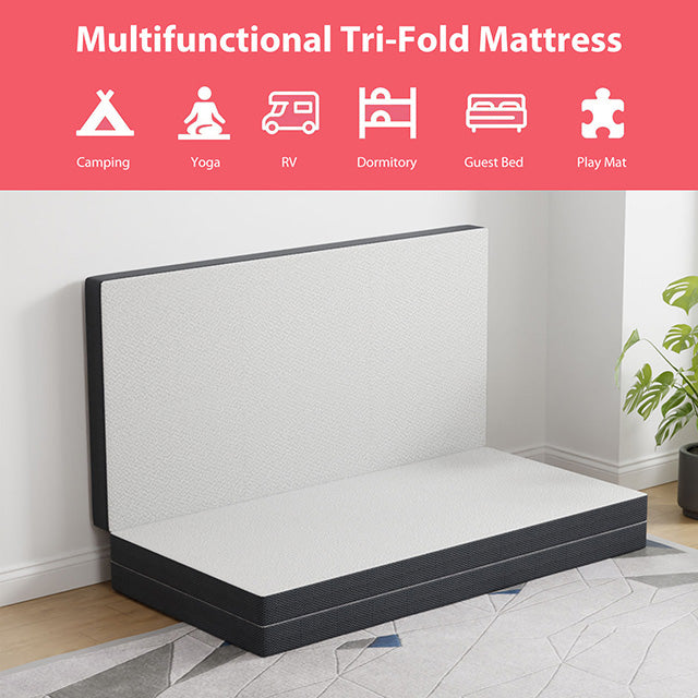 Hollyhock 3" Queen Tri-Fold Memory Foam Topper - Marjories Furniture (Las Vegas, NV)