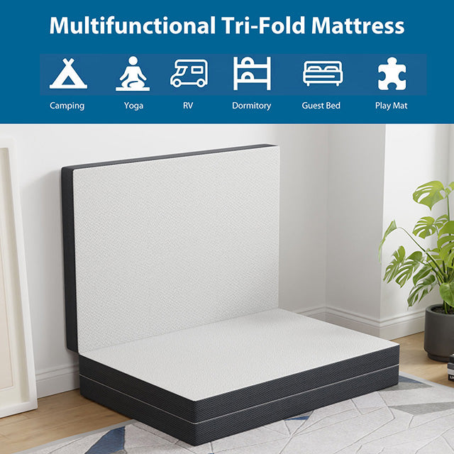 Hollyhock 3" Twin XL Tri-Fold Memory Foam Topper - Marjories Furniture (Las Vegas, NV)