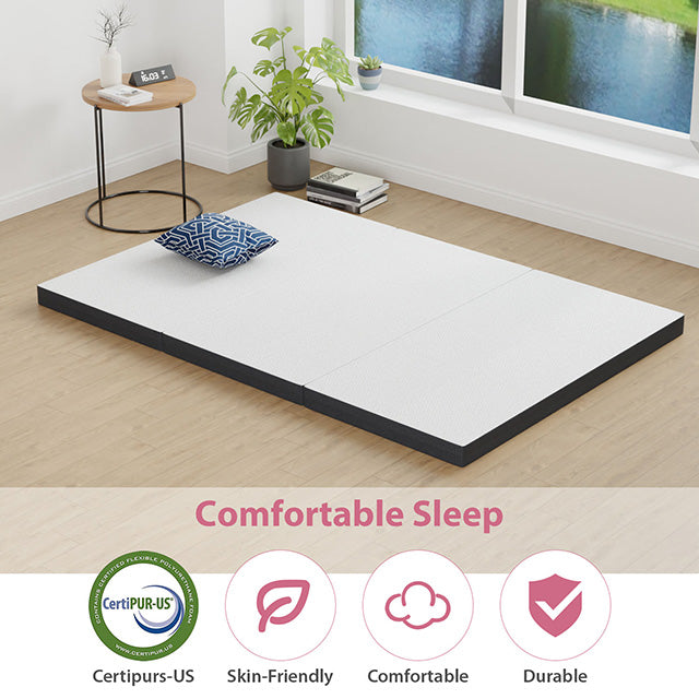 Hollyhock 4" Full Tri-Fold Memory Foam Topper - Marjories Furniture (Las Vegas, NV)