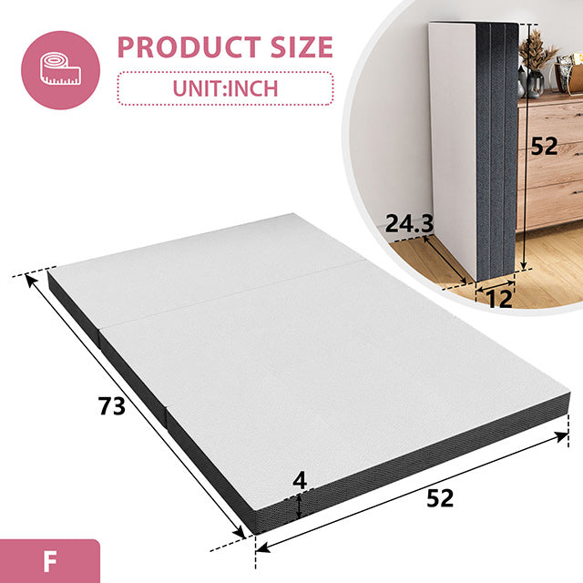 Hollyhock 4" Full Tri-Fold Memory Foam Topper - Marjories Furniture (Las Vegas, NV)