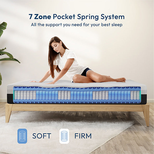 Verbena 12" Full Hybrid Pocket Coil Mattress - Marjories Furniture (Las Vegas, NV)