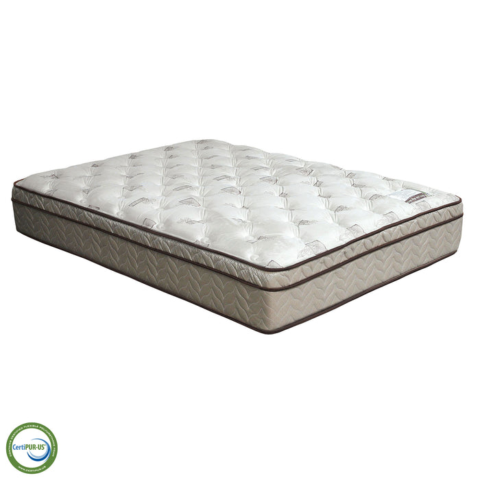 Lilium White/Brown 13" Euro Pillow Top Mattress, Full - Marjories Furniture (Las Vegas, NV)
