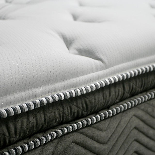 STORMIN White/Gray 13" Euro Pillow Top Mattress, Queen - Marjories Furniture (Las Vegas, NV)