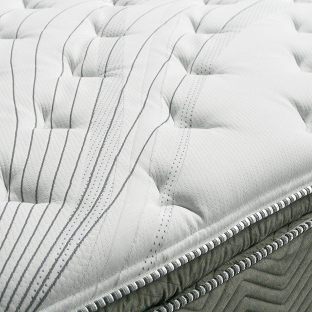 STORMIN White/Gray 13" Euro Pillow Top Mattress, Cal.King - Marjories Furniture (Las Vegas, NV)