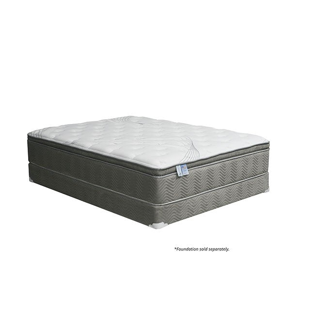 STORMIN White/Gray 13" Euro Pillow Top Mattress, Cal.King - Marjories Furniture (Las Vegas, NV)