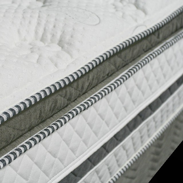 SIDDALEE White/Gray 16" Euro Pillow Top Mattress, Queen - Marjories Furniture (Las Vegas, NV)