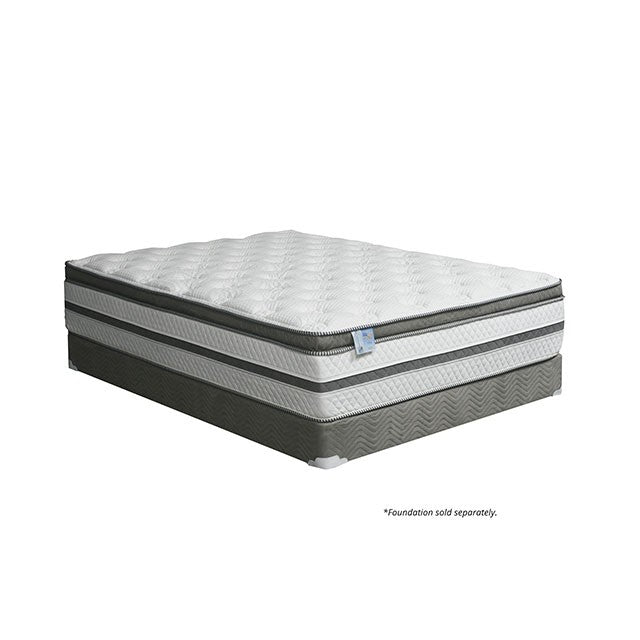 SIDDALEE White/Gray 16" Euro Pillow Top Mattress, Cal.King - Marjories Furniture (Las Vegas, NV)