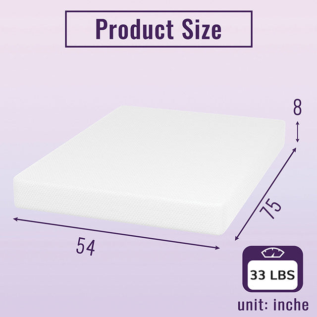 Nasturtium 8" Full Bamboo Charcoal Infused Memory Foam - Marjories Furniture (Las Vegas, NV)