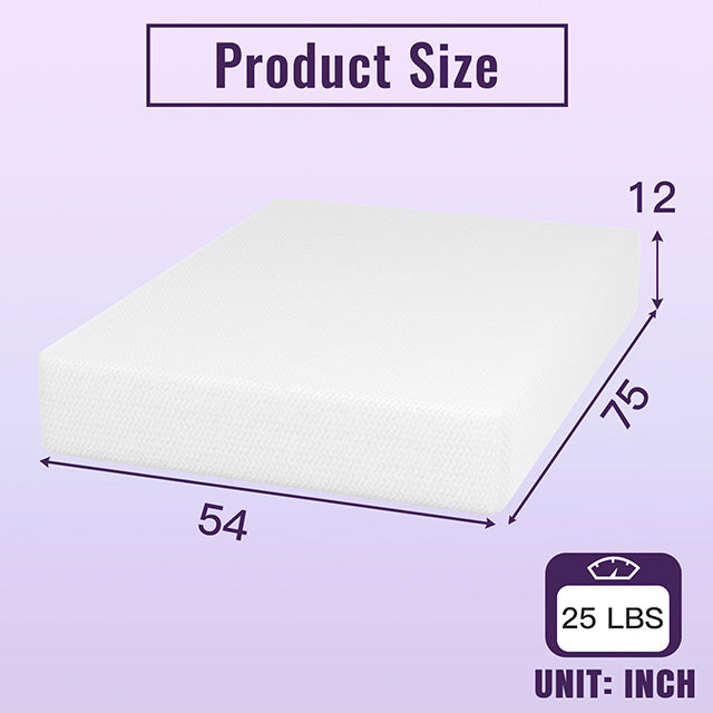 Nasturtium 12" Full Bamboo Charcoal Infused Memory Foam - Marjories Furniture (Las Vegas, NV)
